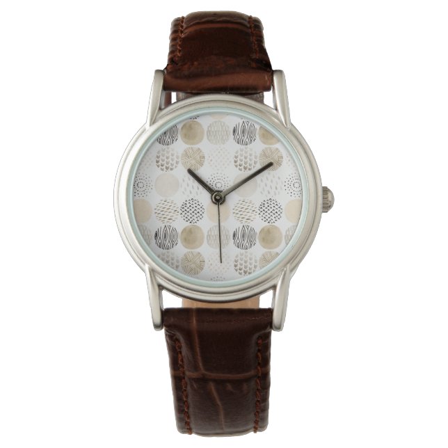 Neutral Abstract Circle Pattern Watch (Front)