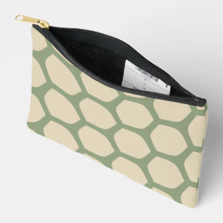 Neutral Abstract Green & Beige Minimal Pattern Accessory Pouch