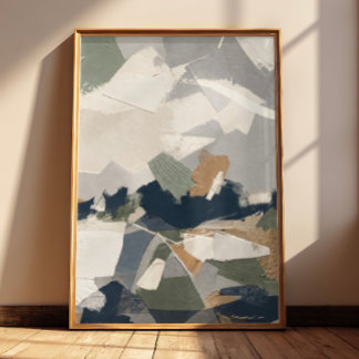 Neutral Abstract in Gray Cream & Ocher (unframed) Poster