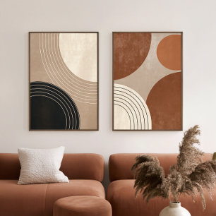 Neutral Abstract Japandi Geometric Wall Art