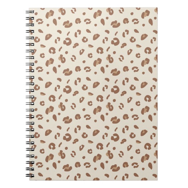 Neutral Abstract Leopard Print Pattern | Modern An Notebook (Front)