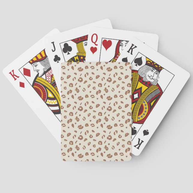 Neutral Abstract Leopard Print Pattern | Modern An Playing Cards (Back)