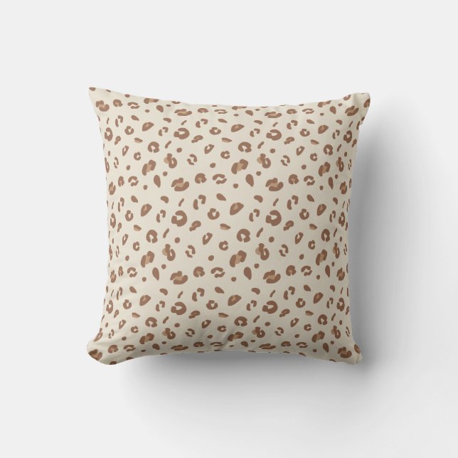 Neutral Abstract Leopard Print Pattern | Modern An Throw Pillow (Front)