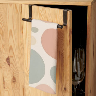 Neutral Abstract Organic Shapes Modern Kitchen Towel