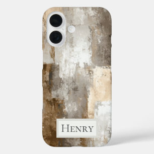 Neutral Abstract Paint iPhone 16 Case