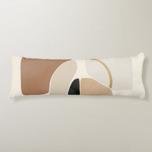 Neutral Abstract Shapes Minimal Modern Fine Art Body Pillow