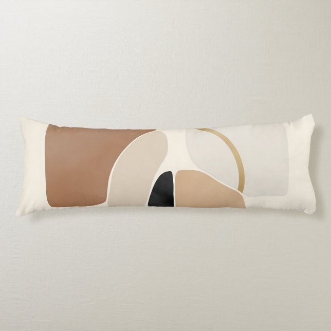 Neutral Abstract Shapes | Minimal Modern Fine Art  Body Pillow (Front)