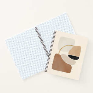 Neutral Abstract Shapes   Minimal Modern Fine Art  Notebook