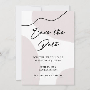 Neutral Abstract Watercolor Save The Date