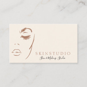 Neutral Aesthetic Feminine Face Skin Business Card