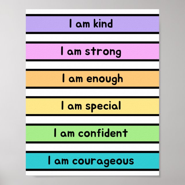 Neutral Affirmations for Kids Nursery Poster (Front)