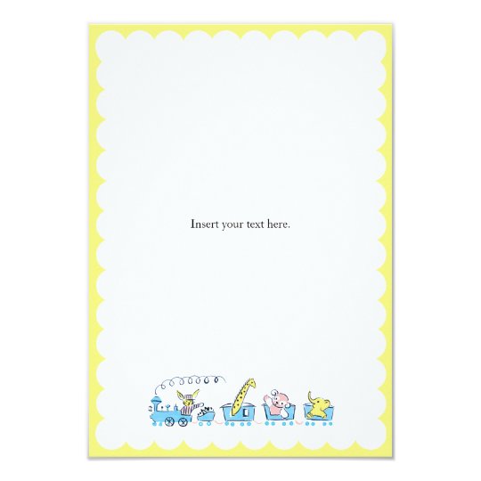 Neutral Animal Train | Retro Baby Shower Insert Card