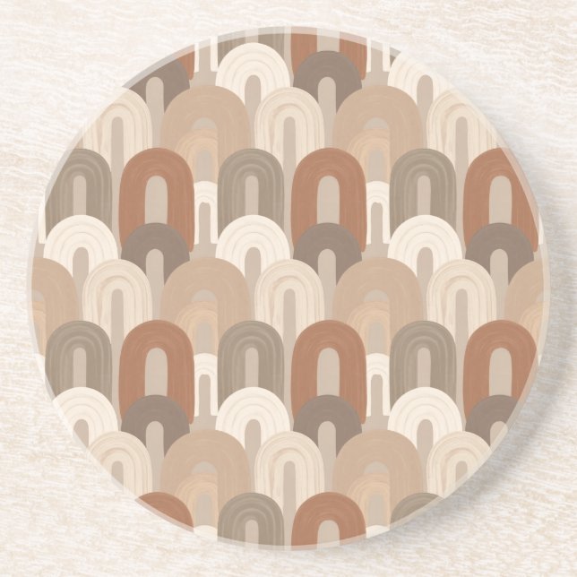 Neutral Arch Abstract Pattern Coaster (Front)