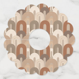 Neutral Arch Abstract Pattern Wine Glass Tag