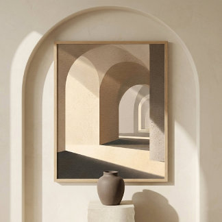Neutral Arch Wall Art for Living Room Decor