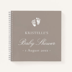 Neutral Baby Footprint Baby Shower Guest Book