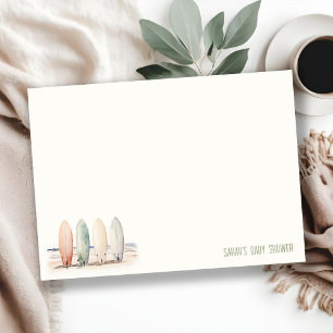Neutral Baby On Board Surfboard Baby Shower Card