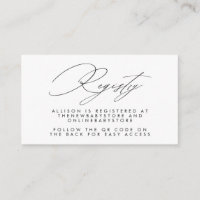 Neutral Baby Registry QR Codes Enclosure Card
