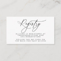 Neutral Baby Registry QR Codes Enclosure Card