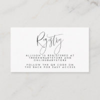 Neutral Baby Registry QR Codes Enclosure Card