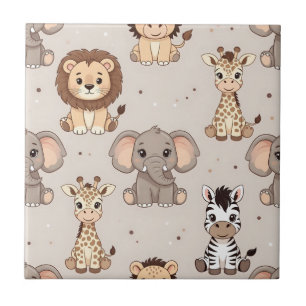 Neutral Baby Safari Pattern Tile