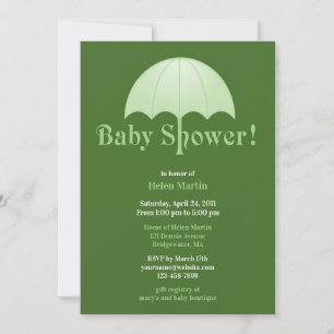 Neutral Baby Shower Green Flat Invitation