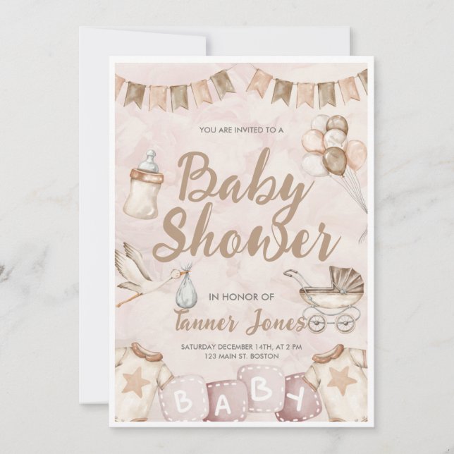 Neutral Baby Shower Invitation (Front)