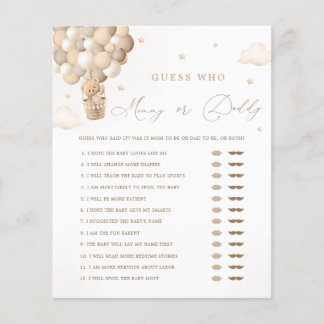 Neutral Baby Shower Mommy or Daddy Game