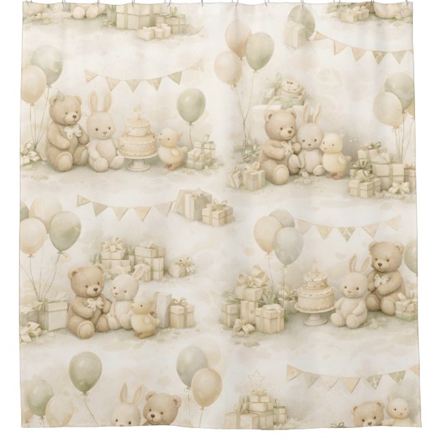 Neutral Baby Shower Teddy Bear Party Pattern (Front)