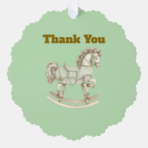 Neutral Baby Shower Thank You Paper Ornament Card