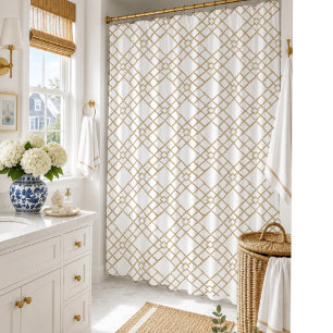 Neutral Bamboo Trellis Elegant Bath Decor