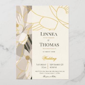 Neutral Beige Abstract Modern Editorial Wedding