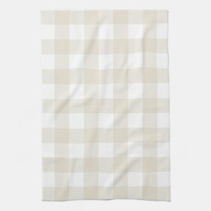 Neutral Beige Buffalo Check Plaid Rustic Farmhouse Kitchen Towel