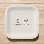 Neutral Beige Classic Elegant Modern Minimalist Paper Plate<br><div class="desc">Elevate your dining experience with our Classic Elegant Modern Minimalist Monogram Plate. Meticulously designed, this plate seamlessly blends timeless sophistication with contemporary minimalism, adding a touch of refined elegance to your table settings. Crafted with precision and attention to detail, this plate is more than just dinnerware; it's a personalized statement...</div>