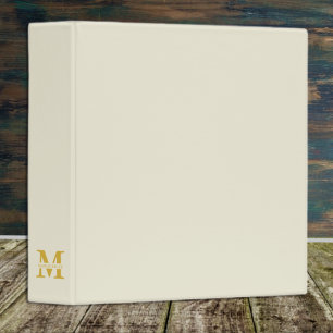 Neutral Beige Gold Monogram Binder