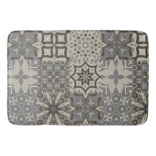 Neutral,beige,grey ,Moroccan tiles  Bath Mat