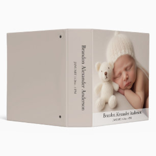Neutral Beige Newborn Photo Album for Baby Binder