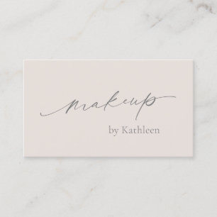 Neutral Beige QR Code Elegant Makeup Artist Modern Business Card