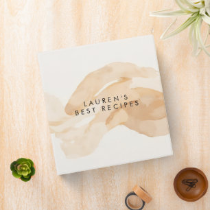 Neutral Beige Watercolor Minimal Elegant Binder