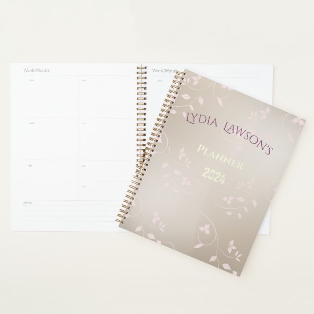 Neutral Beige with Patterned Ornamental Planner (Display)