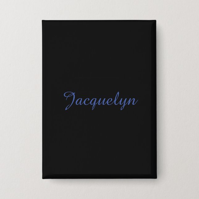 Neutral Black & Blue Plain Elegant Modern Own Name (Front)