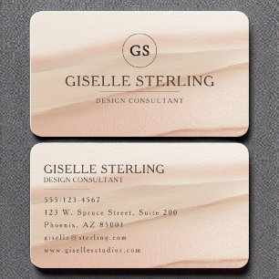 Neutral Blush Beige Watercolor Minimal Elegant Business Card