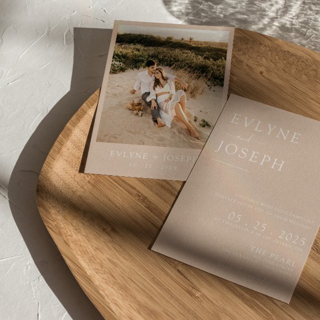 Neutral Blush Minimalist Boho Modern Wedding  Invitation (Creator Uploaded)
