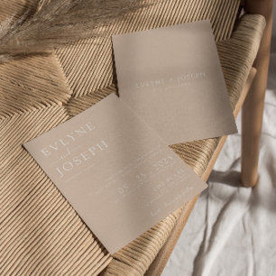 Neutral Blush Minimalist Boho Modern Wedding  Invitation