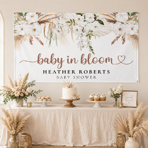 Neutral Boho Baby Shower Banner – Baby in Bloom