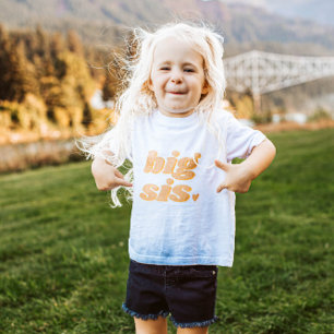 Neutral Boho “big sis” Heart Matching Siblings Toddler T-shirt