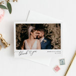Neutral Boho Blush Simple Wedding Photo Thank You Card<br><div class="desc">Designed to coordinate with our Stylish Script wedding collection,  this customizable Flat Photo Thank You card features an elegant script with heart thank you text on the front and option to add a custom message on the back. Matching items available.</div>