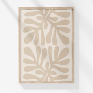 Neutral Boho Botanical Abstract Wall Art Print