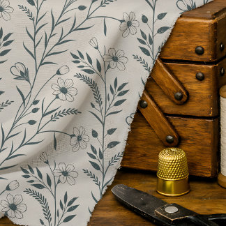 Neutral Boho Botanical Fabric