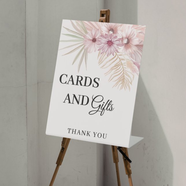 Neutral Boho Botanical Wedding  Pedestal Sign (Creator Uploaded)